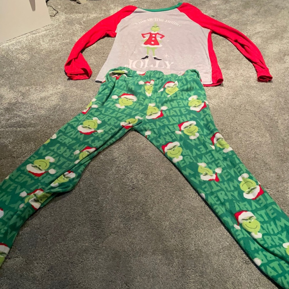 Grinch shirt and pants pajama set